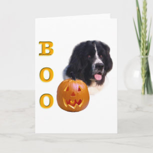 Newfoundland Landseer Halloween Boo Card