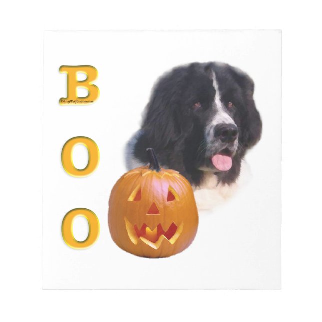 Newfoundland Landseer Halloween Boo Notepad (Front)