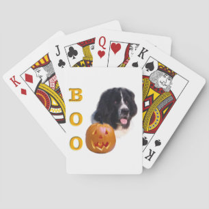 Newfoundland Landseer Halloween Boo Playing Cards