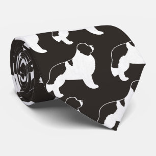Newfoundland Landseer Silhouettes Pattern Tie