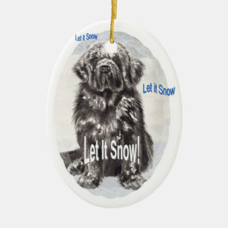 Newfoundland "Let It Snow" Ceramic Ornament
