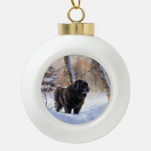 Newfoundland Let It Snow Christmas  Ceramic Ball Christmas Ornament
