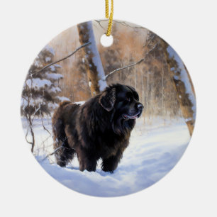 Newfoundland Let It Snow Christmas  Ceramic Ornament