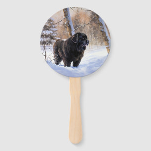 Newfoundland Let It Snow Christmas  Hand Fan