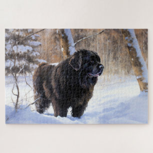 Newfoundland Let It Snow Christmas Jigsaw Puzzle