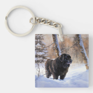 Newfoundland Let It Snow Christmas Key Ring