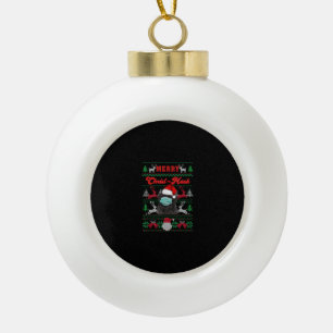 Newfoundland Merry Christ-Mask Christmas Gift Ceramic Ball Christmas Ornament