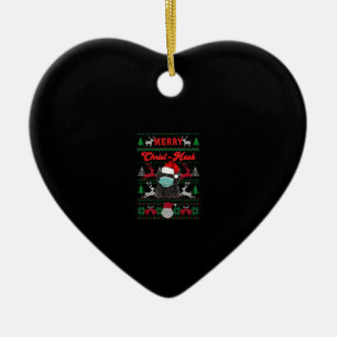 Newfoundland Merry Christ-Mask Christmas Gift Ceramic Ornament