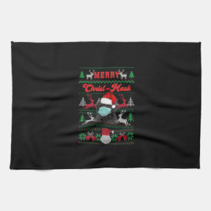 Newfoundland Merry Christ-Mask Christmas Gift Tea Towel