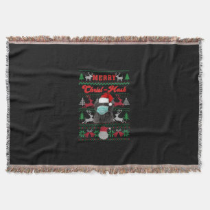 Newfoundland Merry Christ-Mask  Christmas Gift Throw Blanket