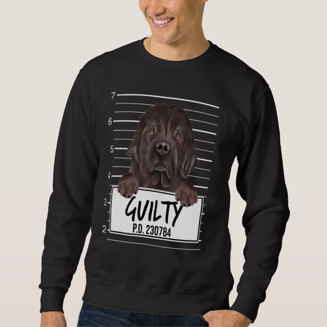 Newfoundland Mugshot Guilty Dog Sweatshirt (Front)