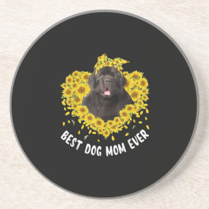 Newfoundland mum lovers   sunflower dog gift coaster