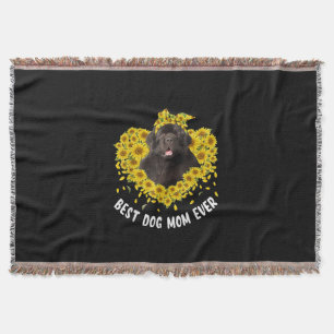 Newfoundland mum lovers   sunflower dog gift throw blanket