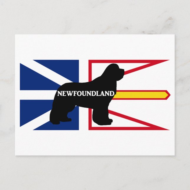 Newfoundland name silo on flag.png postcard (Front)