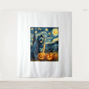 Newfoundland Newfie Cute Dog Halloween Jack O Lant Tapestry