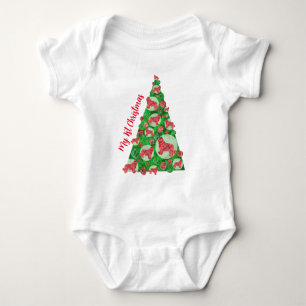 Newfoundland Newfie Dog Bauble Christmas Tree Red Baby Bodysuit