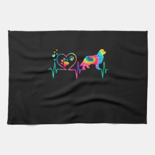 Newfoundland newfie heartbeat tie dye dog gift tea towel