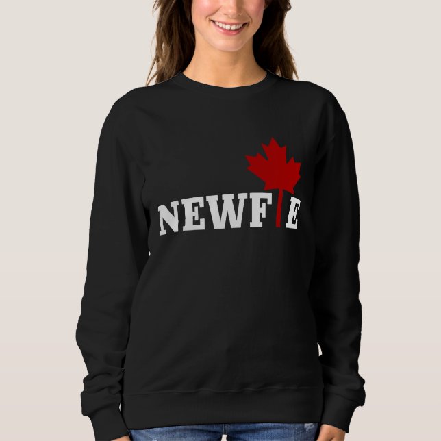 Newfoundland Newfie Maple Leaf Canada Canadian Fla Sweatshirt (Front)