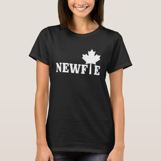 Newfoundland Newfie Maple Leaf Canada Canadian Fla T-Shirt (Front)