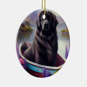 Newfoundland on a Paddle: A Scenic Adventure Ceramic Ornament