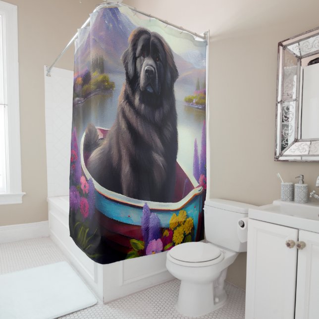Newfoundland on a Paddle: A Scenic Adventure Shower Curtain (In Situ)