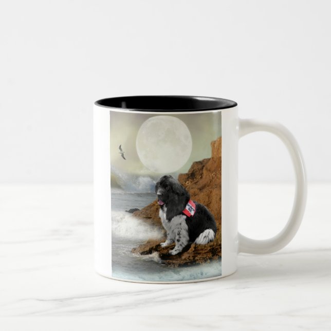 Newfoundland on ocean Two-Tone coffee mug (Right)