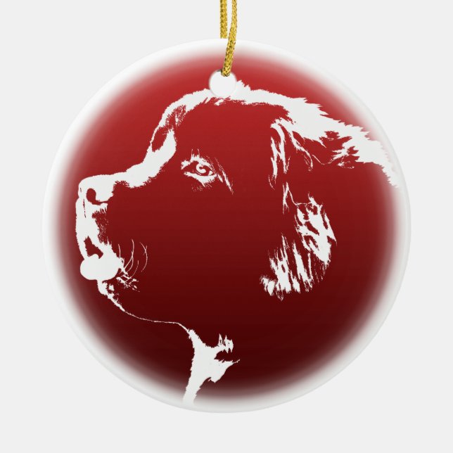 Newfoundland Ornament Personalised Dog Decoration (Front)