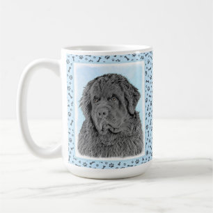 Newfoundland Painting - Cute Original Dog Art Coffee Mug