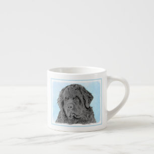 Newfoundland Painting - Cute Original Dog Art Espresso Cup