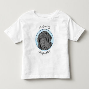 Newfoundland Painting - Cute Original Dog Art Toddler T-Shirt