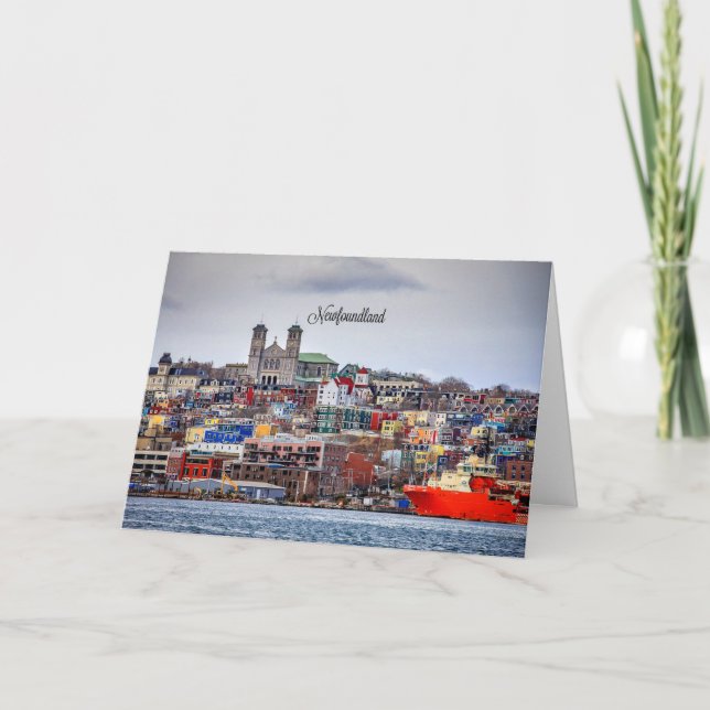 Newfoundland, panoramic cityscape, card (Front)