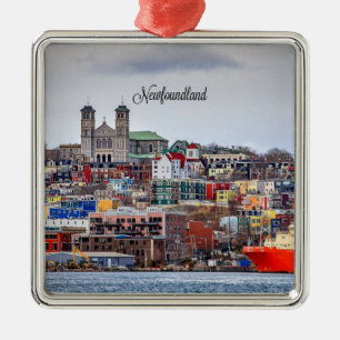 Newfoundland, panoramic cityscape  metal ornament
