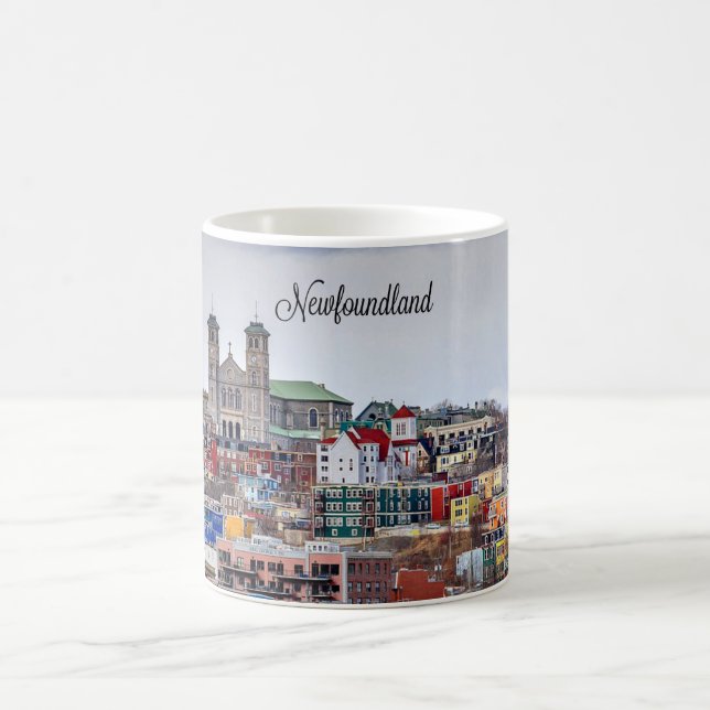 Newfoundland, panoramic cityscape photograph coffee mug (Center)