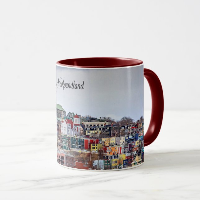 Newfoundland, panoramic cityscape photograph mug (Front Right)