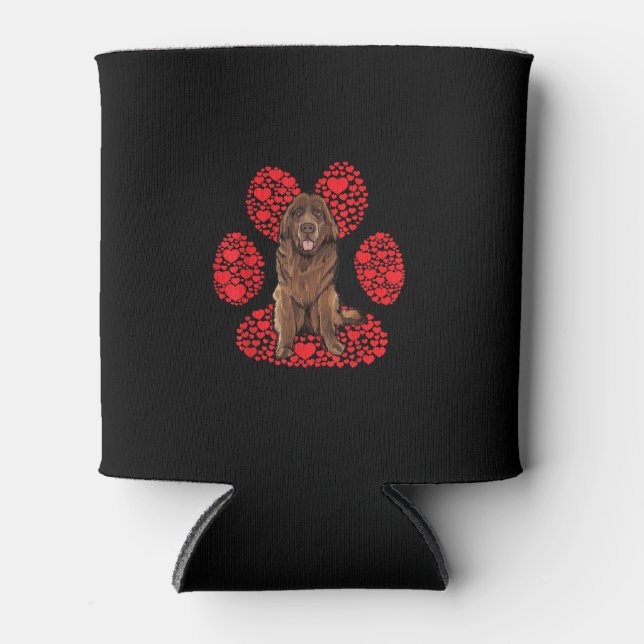 Newfoundland paws | valentines day present can cooler (Front)