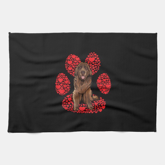 Newfoundland paws | valentines day present tea towel (Horizontal)