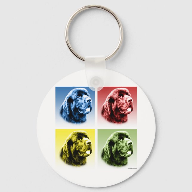 Newfoundland Pop Art Key Ring (Front)