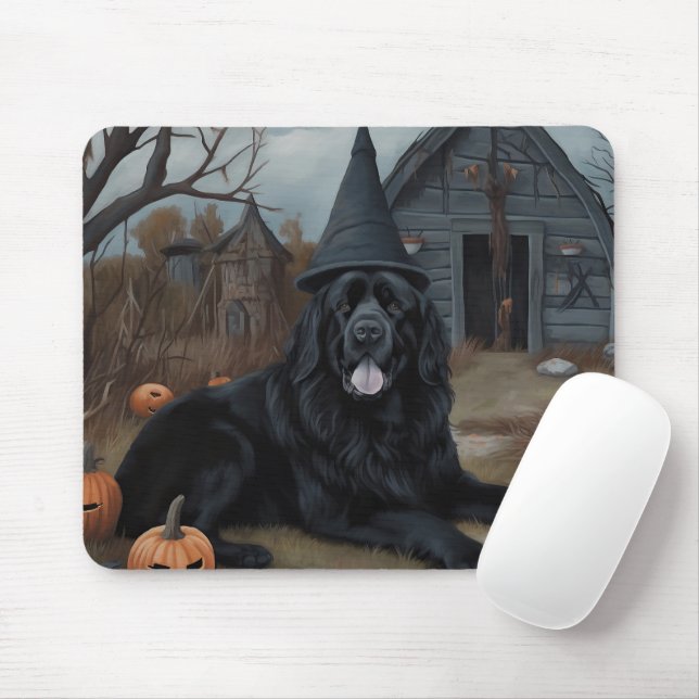 Newfoundland Pumpkins Halloween Scary  Mouse Pad (With Mouse)