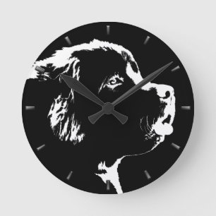 Newfoundland Pup Clock Dog Lover Wall Clock Decor