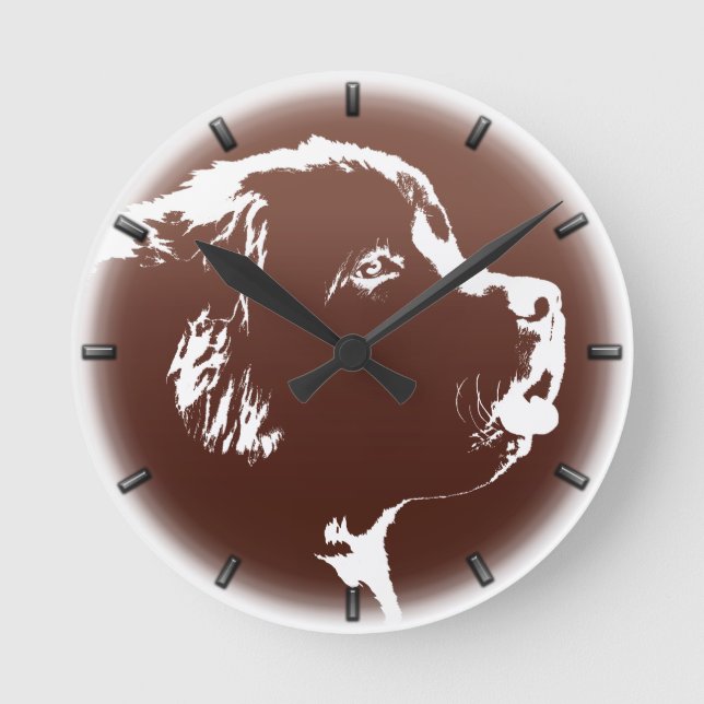Newfoundland Pup Clock Dog Lover Wall Clock Decor (Front)