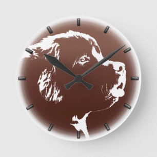 Newfoundland Pup Clock Dog Lover Wall Clock Decor