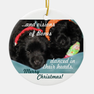Newfoundland Puppies Christmas Ornament