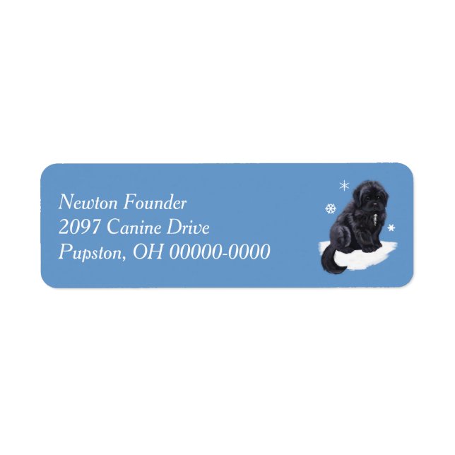 Newfoundland Puppy Return Address Label (Front)
