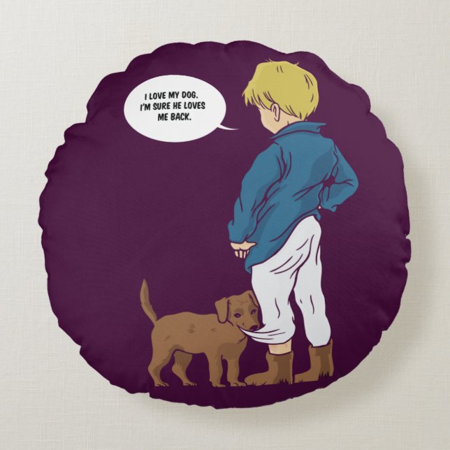 Newfoundland Puppy Round Cushion (Front)