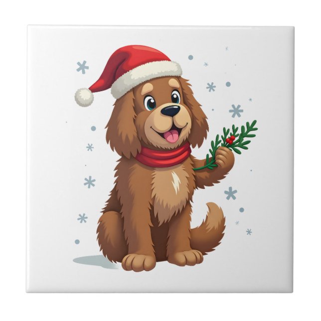 Newfoundland Santa Hat Ceramic Tile (Front)