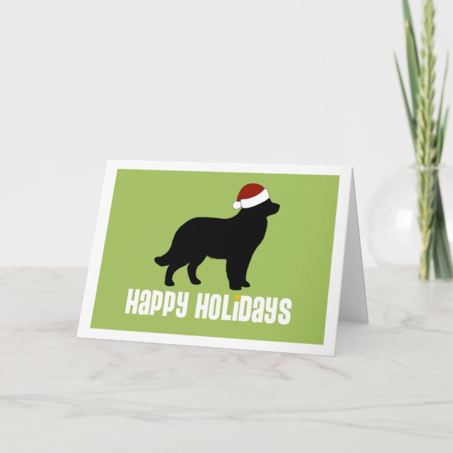 Newfoundland Santa Hat Holiday Card (Front)