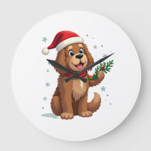 Newfoundland Santa Hat Large Clock