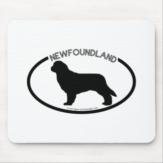 Newfoundland Silhouette Black Mousepad