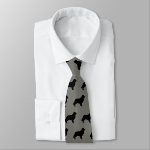 Newfoundland Silhouettes Pattern   Dog Breed Tie