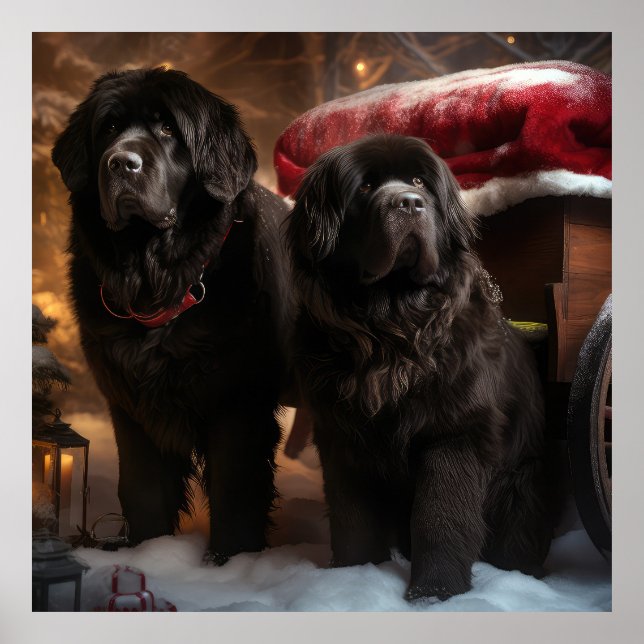 Newfoundland Snowy Sleigh Christmas Decor (Front)